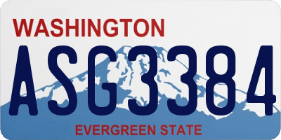 WA license plate ASG3384