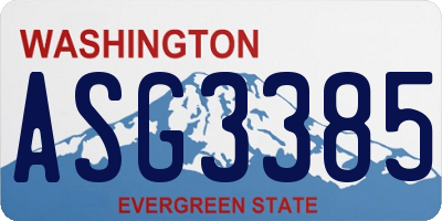 WA license plate ASG3385