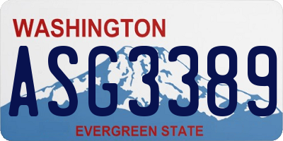 WA license plate ASG3389