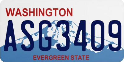 WA license plate ASG3409