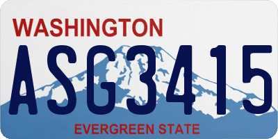 WA license plate ASG3415