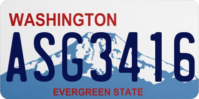 WA license plate ASG3416