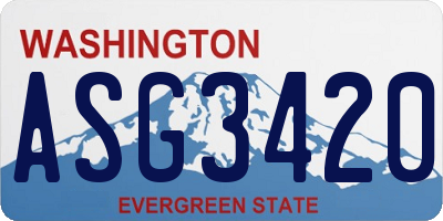 WA license plate ASG3420
