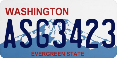 WA license plate ASG3423