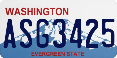 WA license plate ASG3425