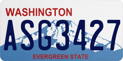 WA license plate ASG3427