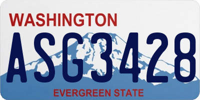 WA license plate ASG3428