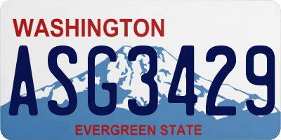 WA license plate ASG3429