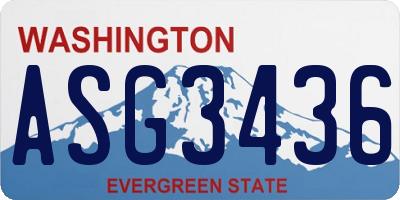 WA license plate ASG3436