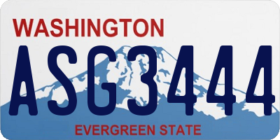 WA license plate ASG3444