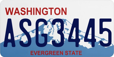 WA license plate ASG3445
