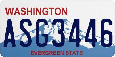 WA license plate ASG3446