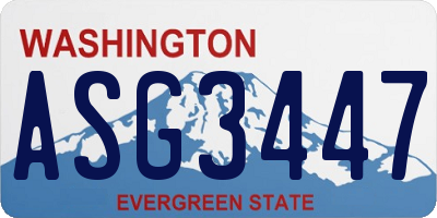 WA license plate ASG3447