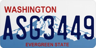 WA license plate ASG3449