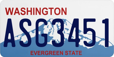 WA license plate ASG3451