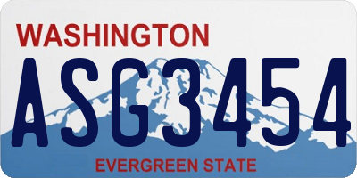 WA license plate ASG3454