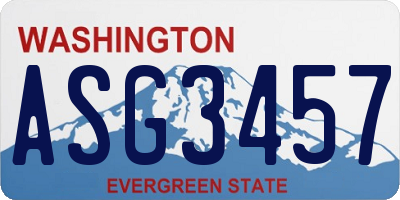 WA license plate ASG3457