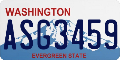 WA license plate ASG3459