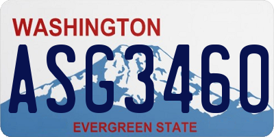 WA license plate ASG3460