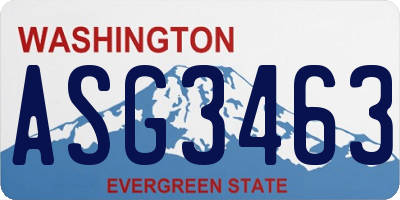 WA license plate ASG3463