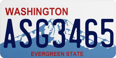 WA license plate ASG3465