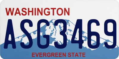WA license plate ASG3469