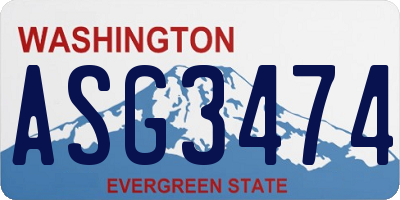 WA license plate ASG3474