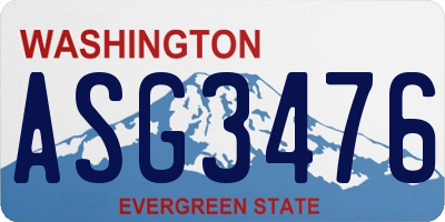 WA license plate ASG3476