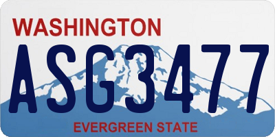 WA license plate ASG3477