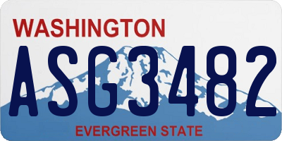 WA license plate ASG3482