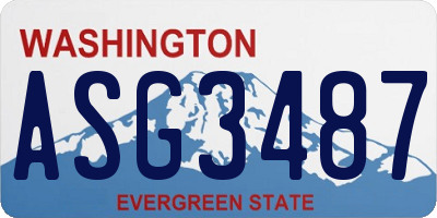 WA license plate ASG3487