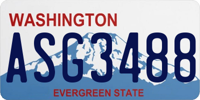 WA license plate ASG3488