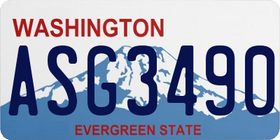 WA license plate ASG3490