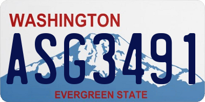 WA license plate ASG3491