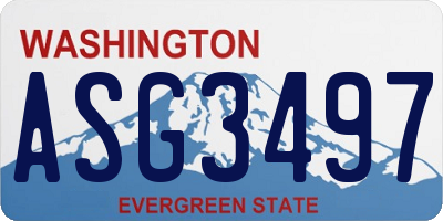 WA license plate ASG3497