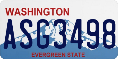 WA license plate ASG3498