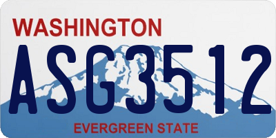 WA license plate ASG3512