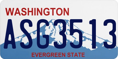 WA license plate ASG3513