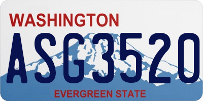 WA license plate ASG3520