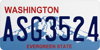 WA license plate ASG3524