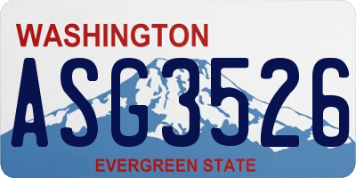 WA license plate ASG3526