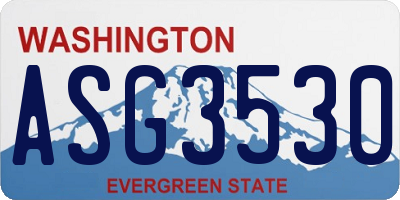 WA license plate ASG3530