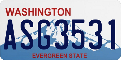 WA license plate ASG3531
