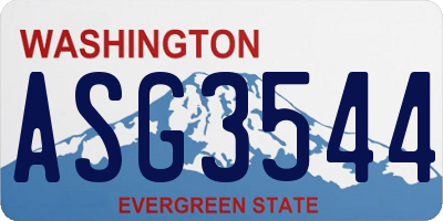 WA license plate ASG3544