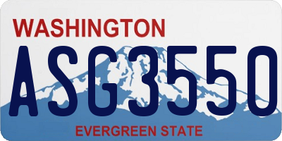 WA license plate ASG3550
