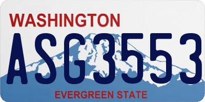WA license plate ASG3553