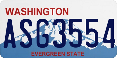 WA license plate ASG3554