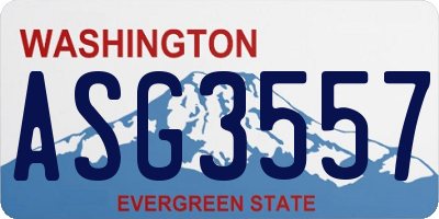 WA license plate ASG3557