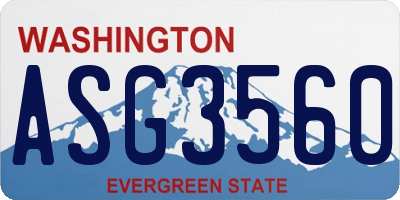 WA license plate ASG3560