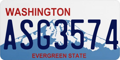 WA license plate ASG3574